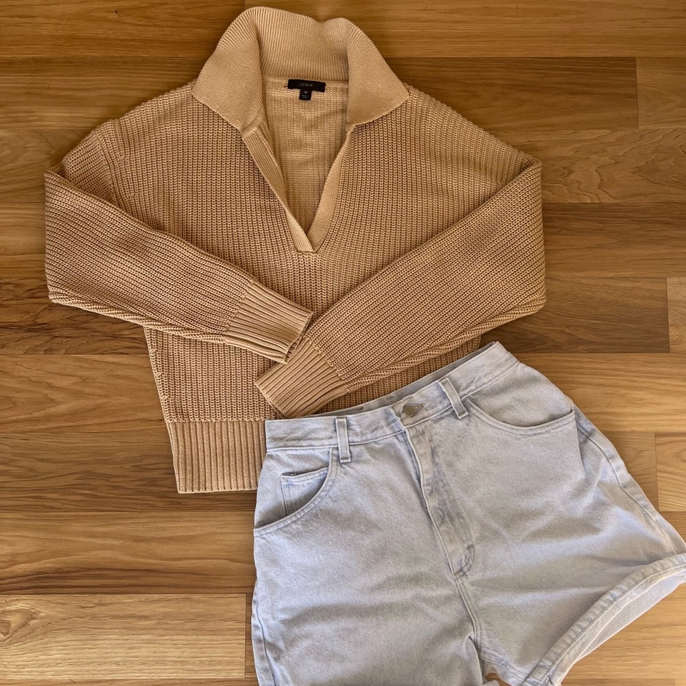 JCREW knit pullover in tan